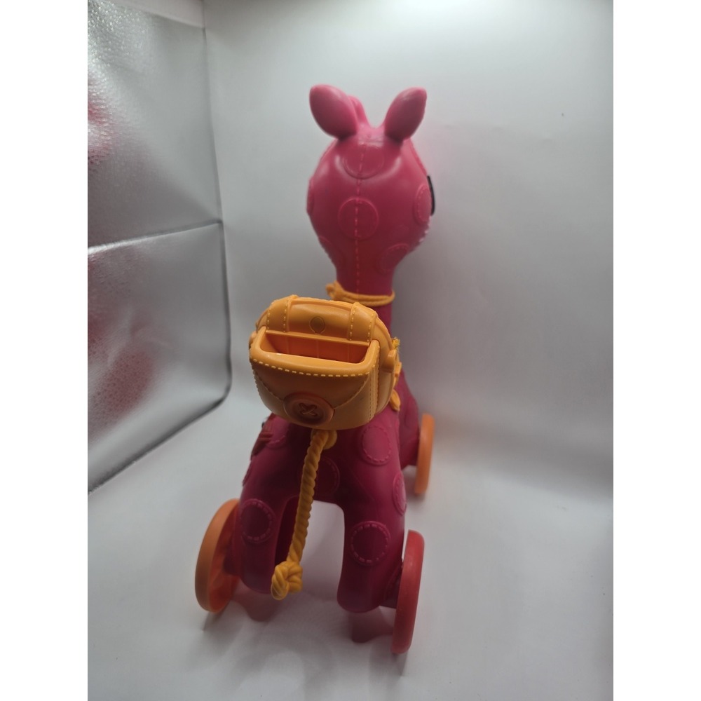 Vintage LALALOOPSY RIDE ON GIRAFFE with Seatbelt Belt PINK w/ YELLOW SEAT - Picture 2 of 4